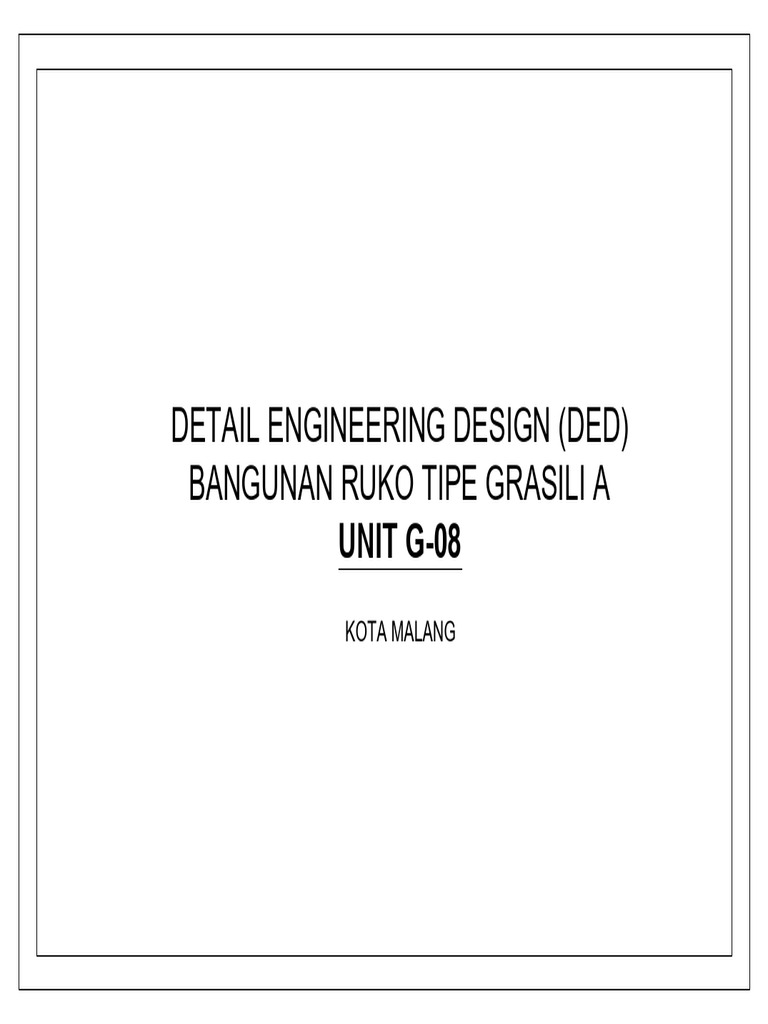 Detail Engineering Design (Ded) Bangunan Ruko Tipe Grasili A | PDF
