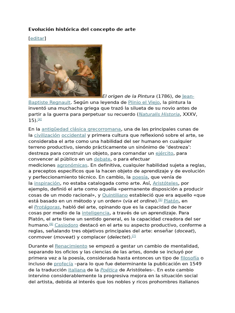 Evolución del concepto de arte | PDF | Renacimiento | Estética