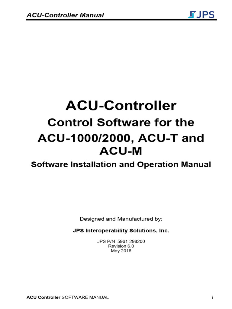 ACU Controller Software Manual | PDF | Icon (Computing) | Computer Network