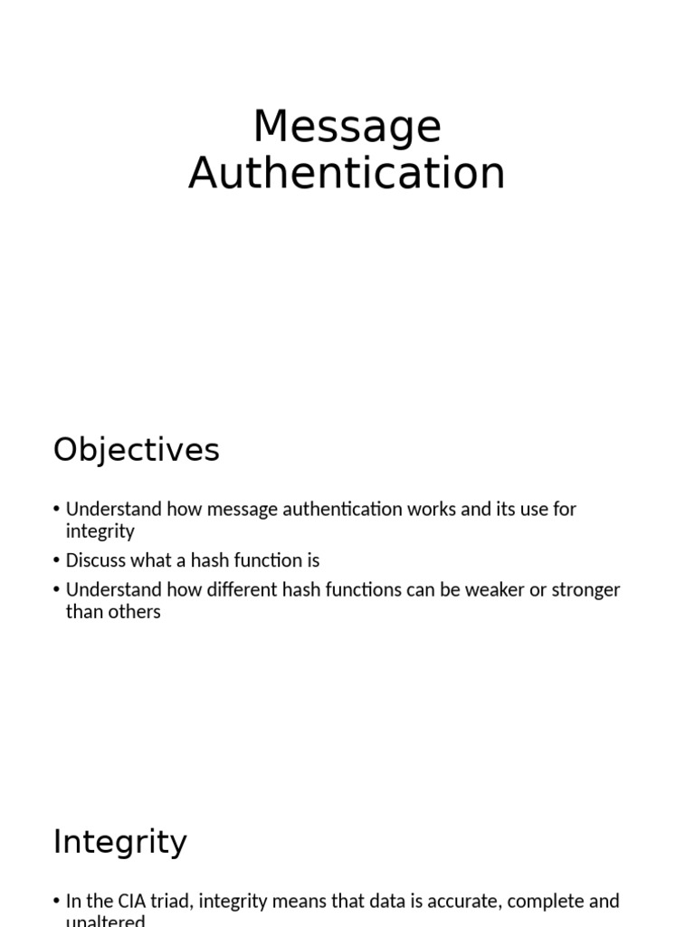 Message Authentication | PDF | Cybercrime | Error Detection And Correction