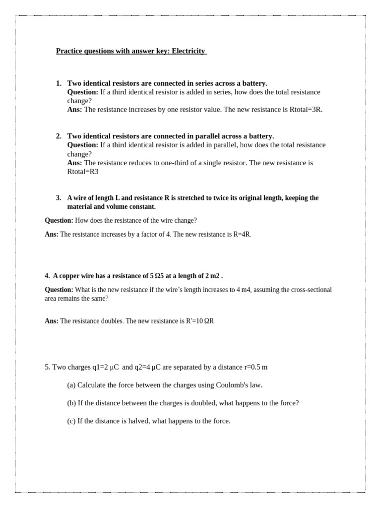Practice Questions With Answer Key Pdf