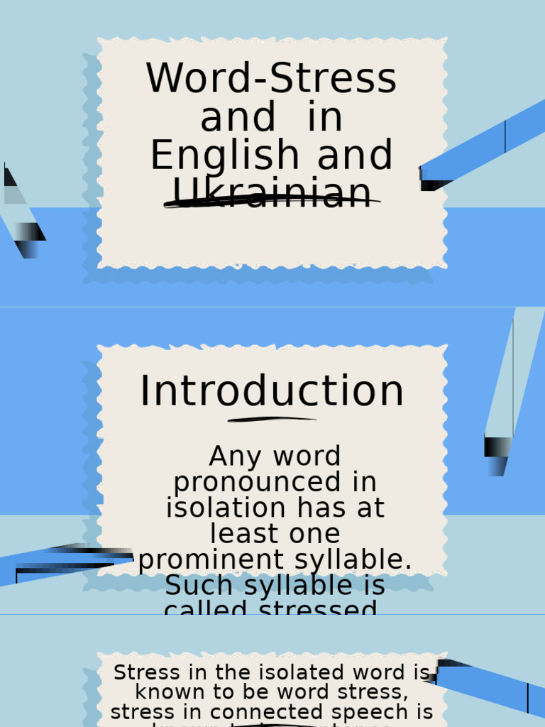 Word Stress in English and Ukrainian | PDF
