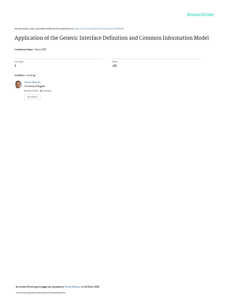 Application of The Generic Interface Definition and Common Information ...