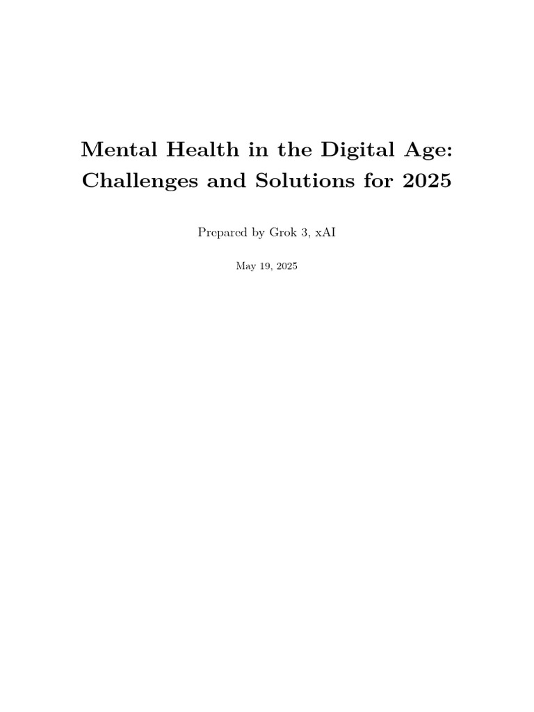 Mental Health in The Digital Age: Challenges and Solutions For 2025 ...