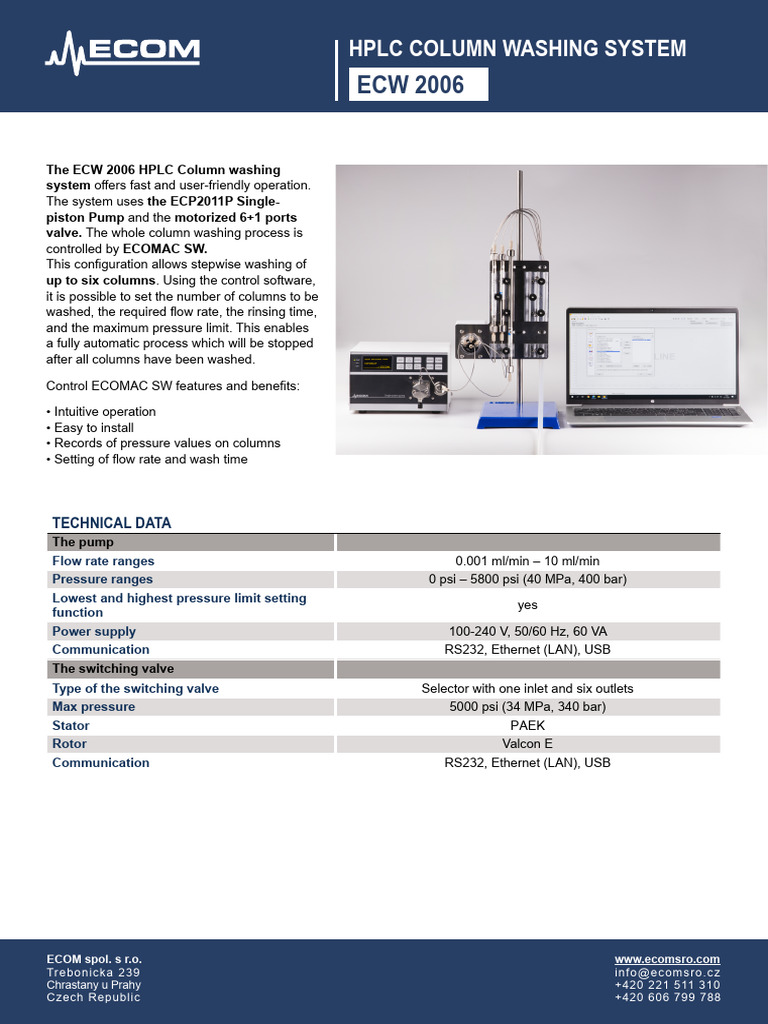 ECW 2006 HPLC Column Washing System | PDF