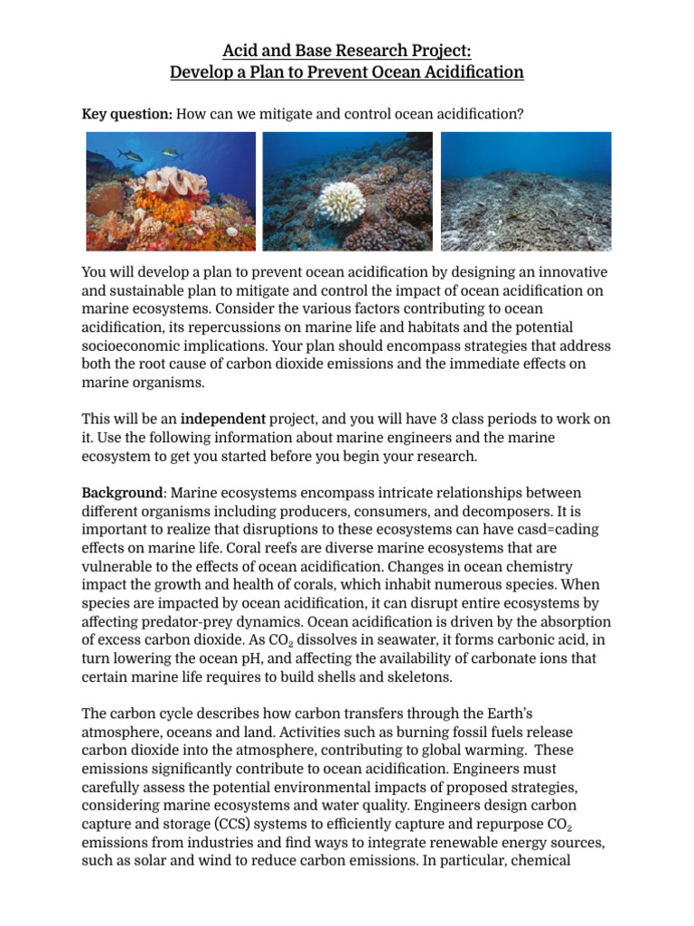 Ocean Acidification Research Project 1 | PDF | Ocean Acidification | Oceans