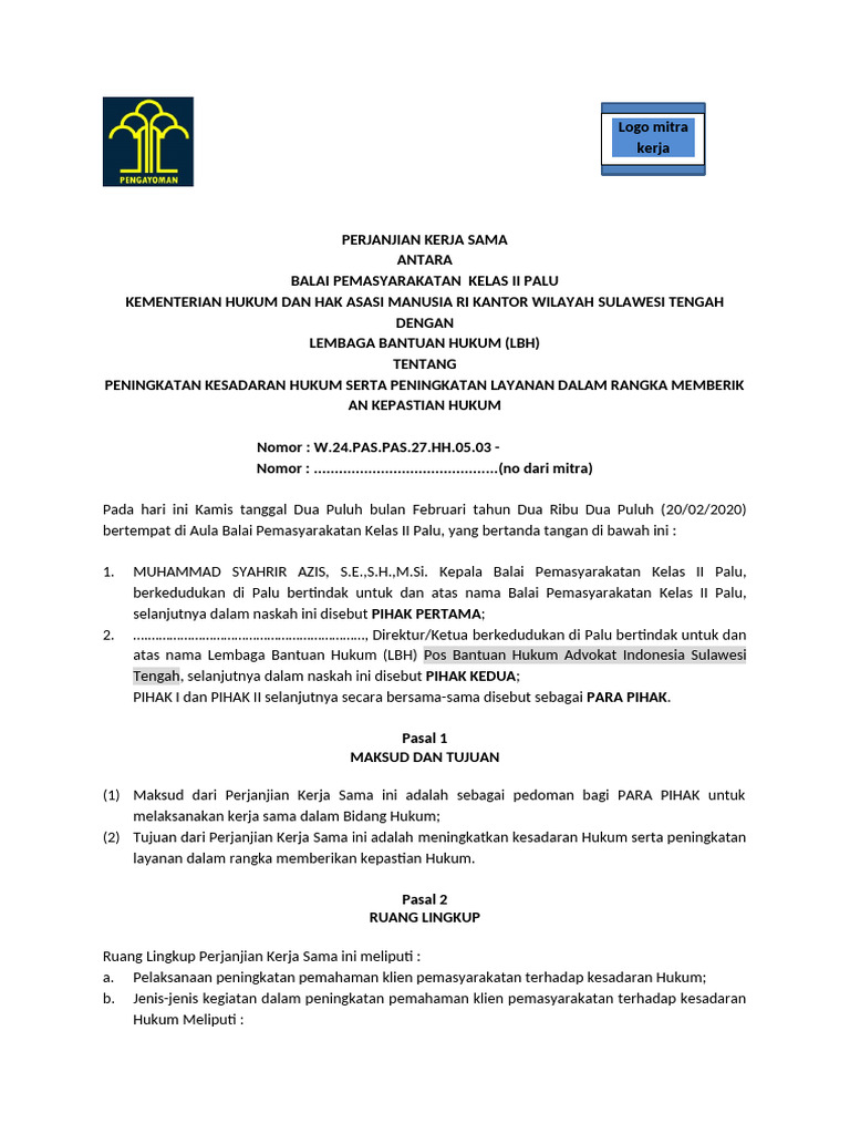 Kerja Sama Peningkatan Kesadaran Hukum | PDF