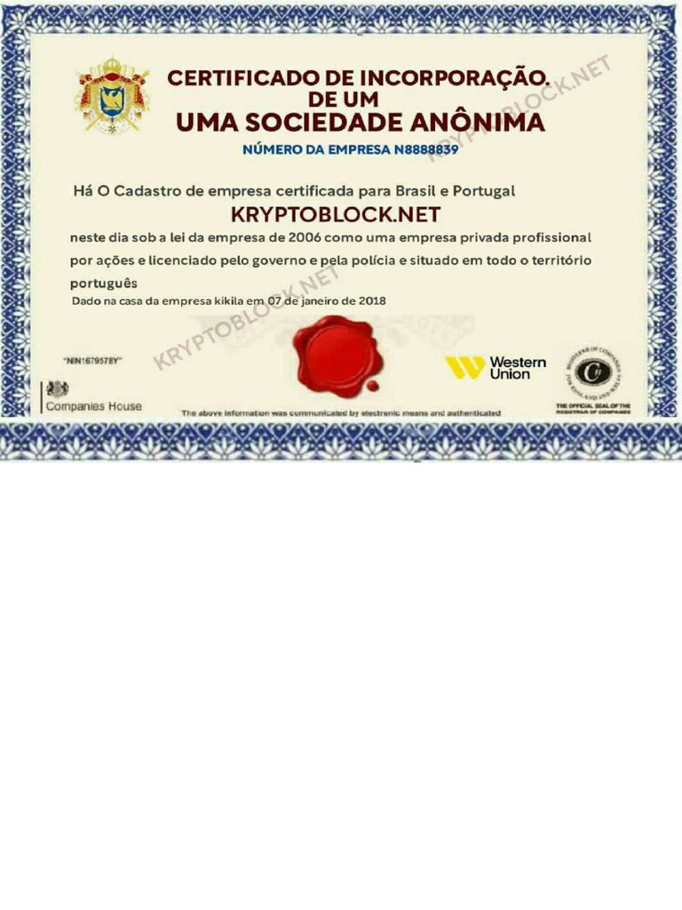 Brazil Certificate | PDF