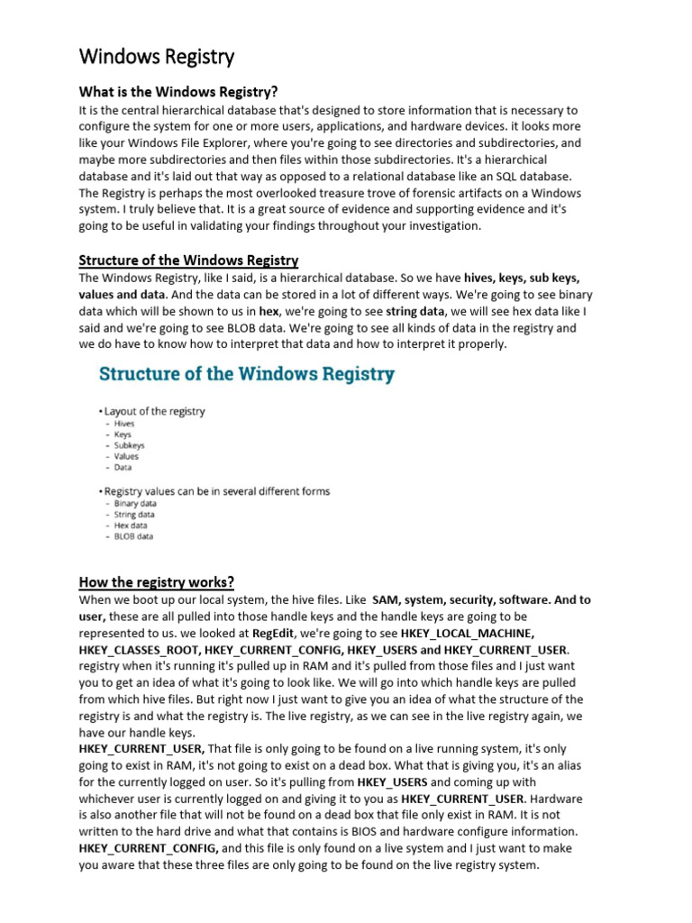 Windows Registry | PDF | Windows Registry | Computer File