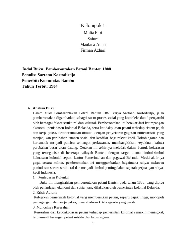 Pemberontakan Petani Banten 1888 | PDF