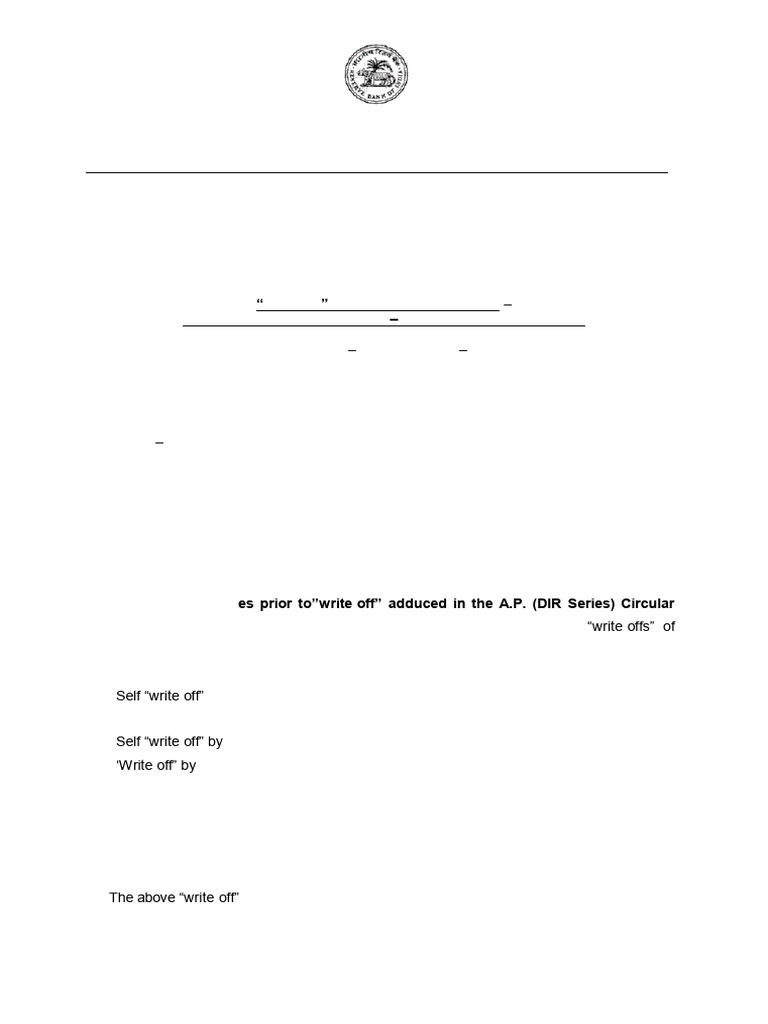 Write-Off Guidelines for Export Bills | PDF | Banks | Business