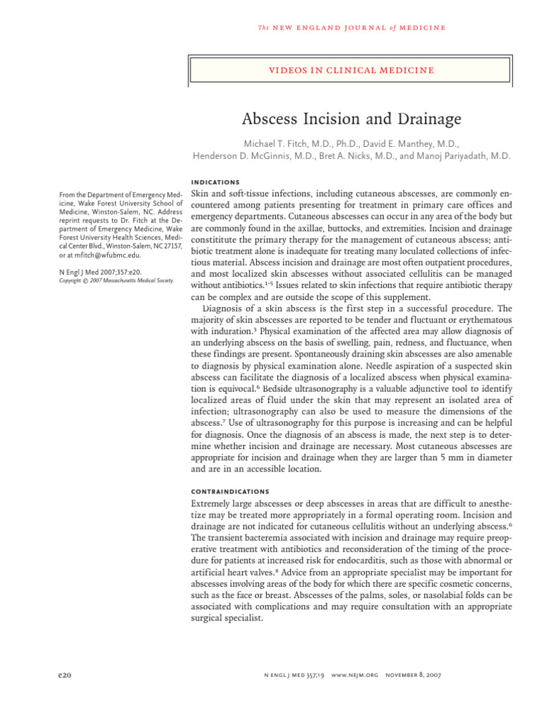 Abscess Incision and Drainage Guide | PDF
