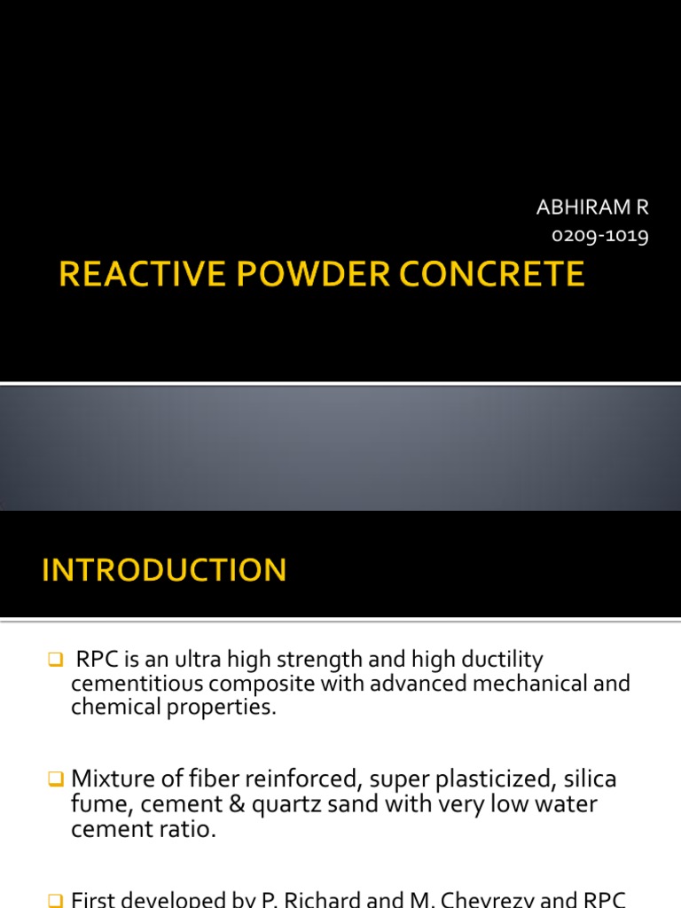 Reactive Powder Concrete | PDF | Strength Of Materials | Cement