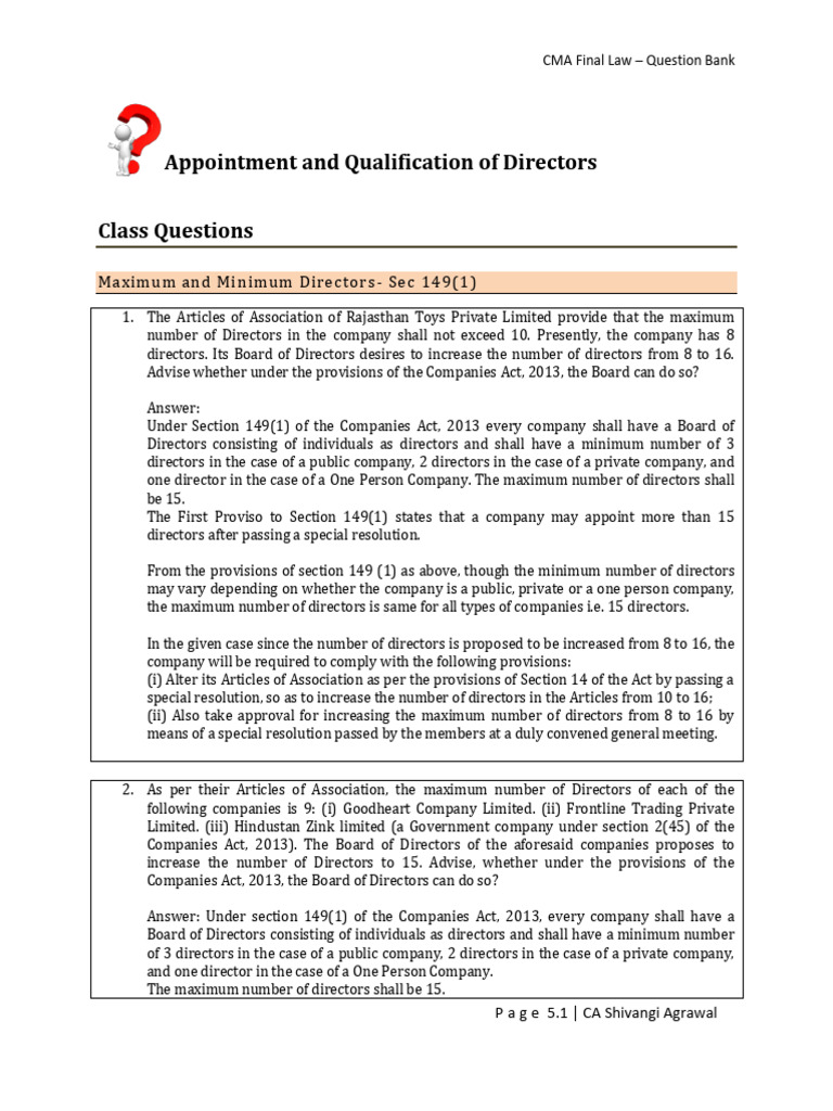 Directors QB | PDF | Board Of Directors | Business