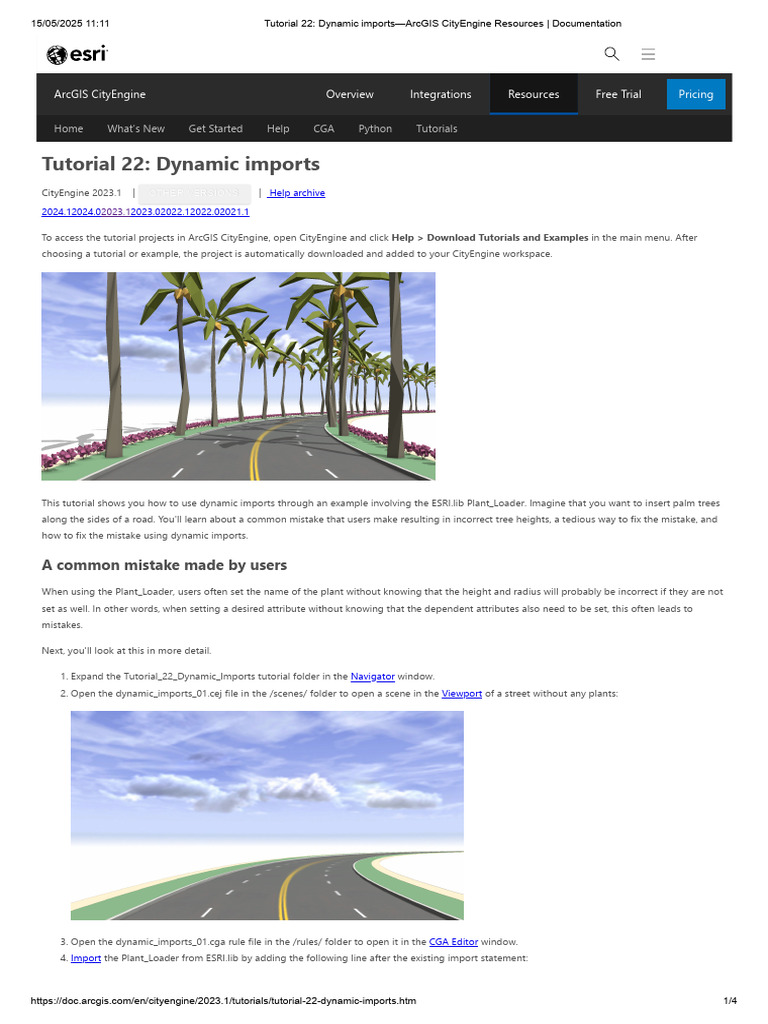 Dynamic Imports in CityEngine Tutorial | PDF | System Software | Software
