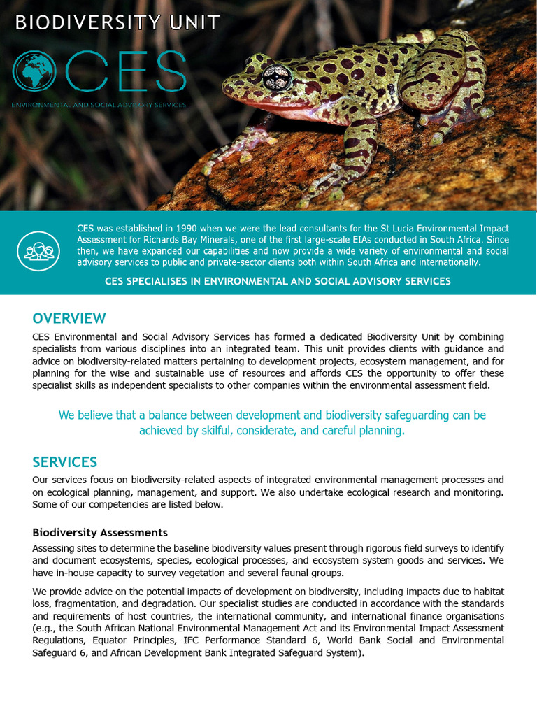 Photo inspiration: Ces Biodiversity Advisory Services Overview Pdf Photo Inspiration