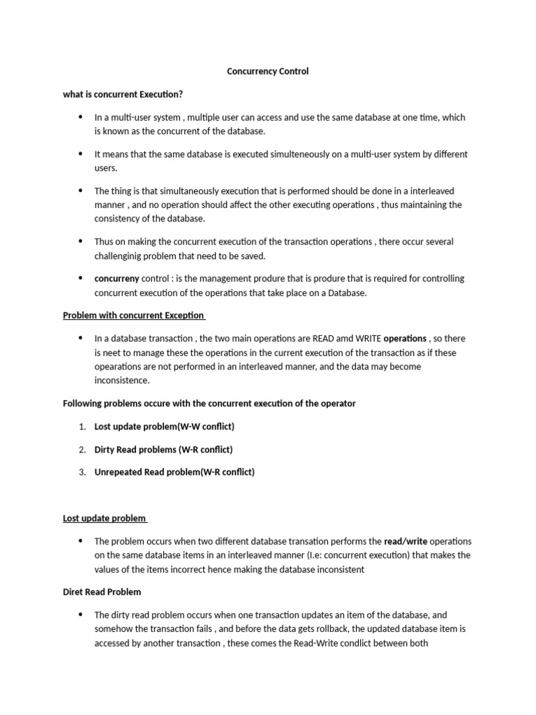 Understanding Concurrency Control in Databases | PDF | Database ...