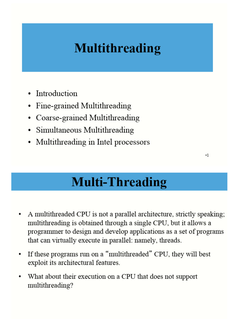 Fine-Grained Multithreading Explained | PDF | Central Processing Unit ...