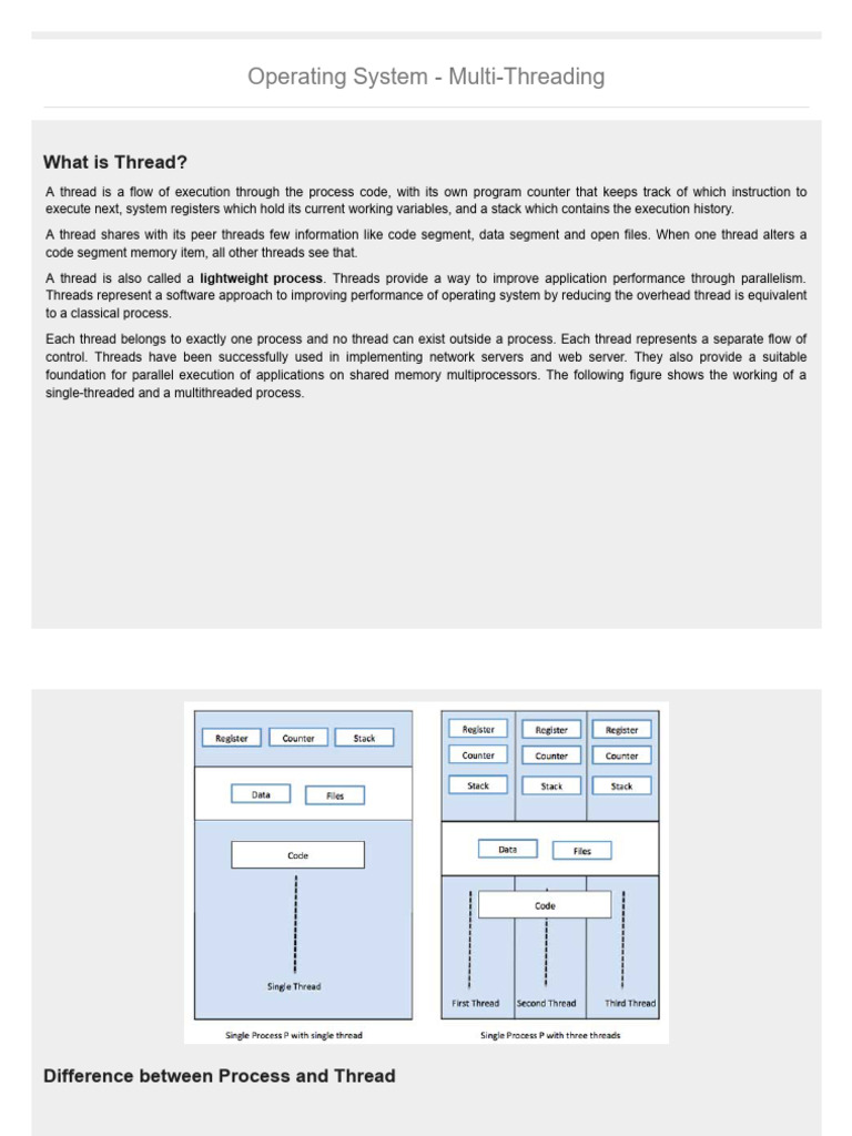 Understanding Multi-Threading in OS | PDF | Thread (Computing ...
