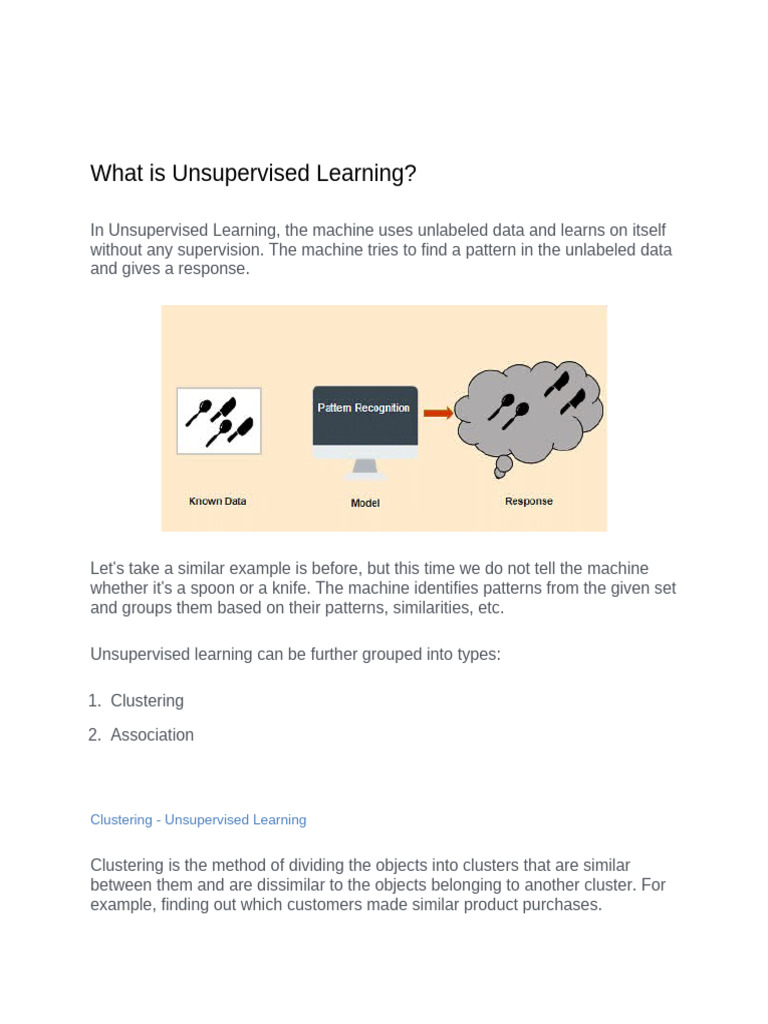 What is Unsupervised Learning (1) | PDF | Cluster Analysis | Spatial ...