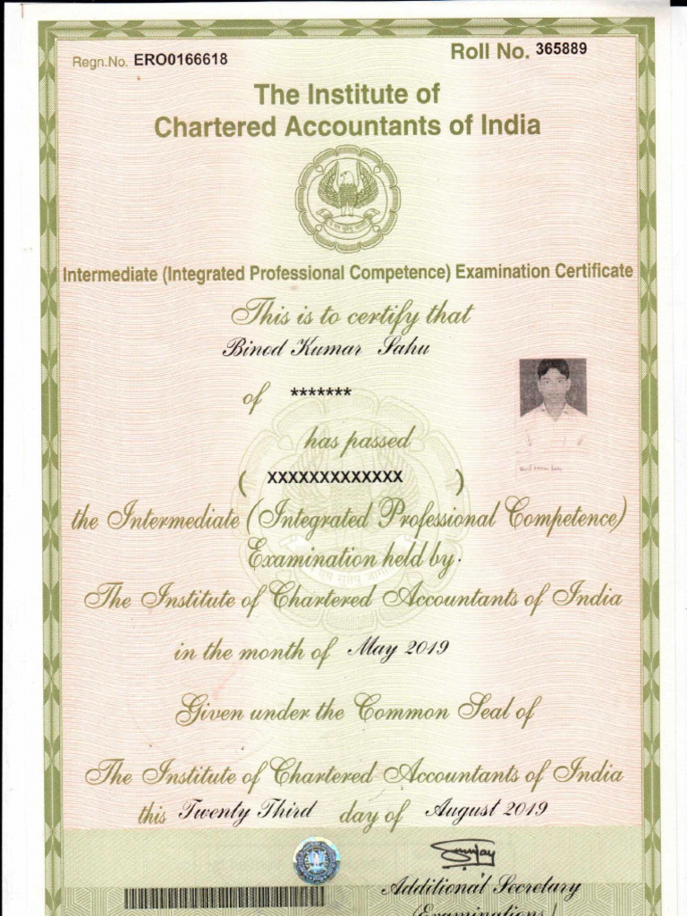 CA Intermediate Certicicate | PDF