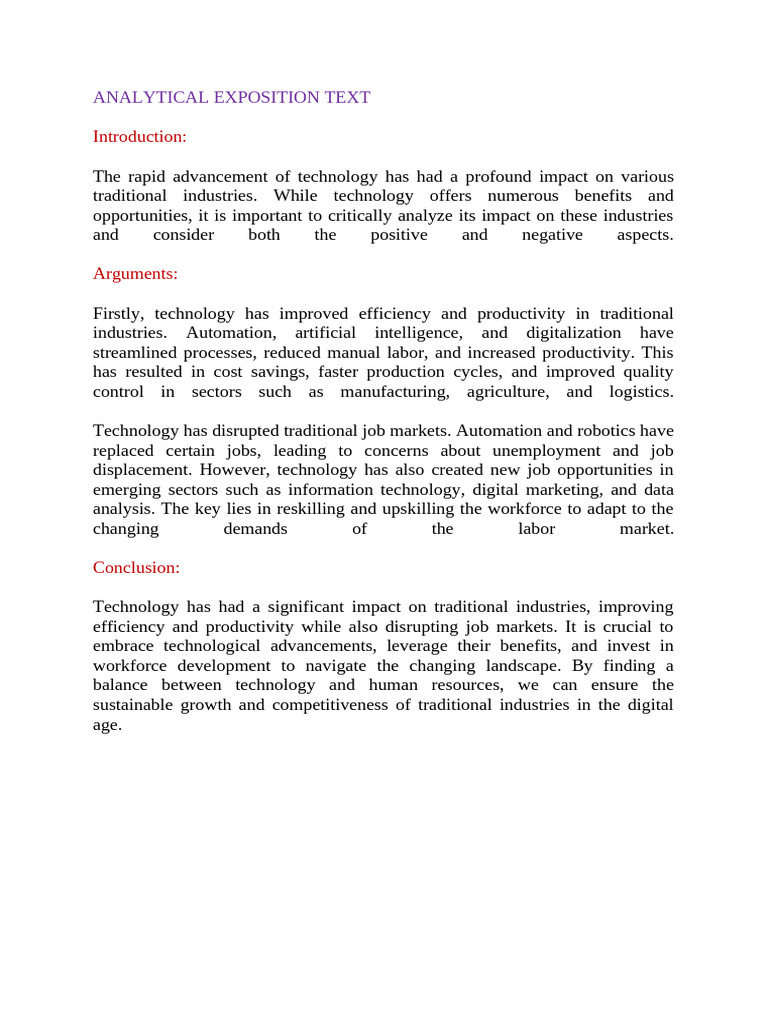 Analytical Exposition Text | PDF