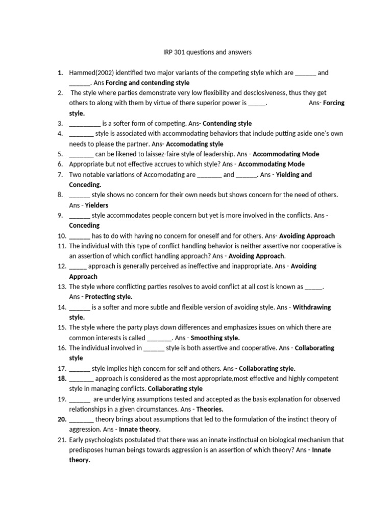 Irp 301 Question and Answer | PDF | Alternative Dispute Resolution ...