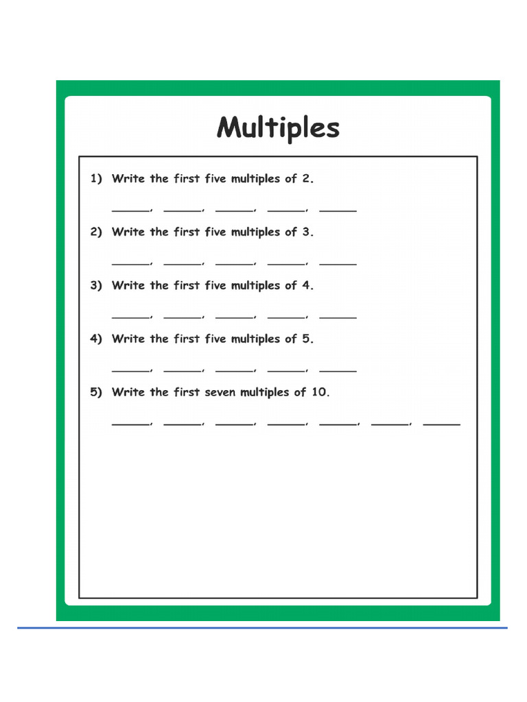 Multiplication and Factor Worksheets | PDF