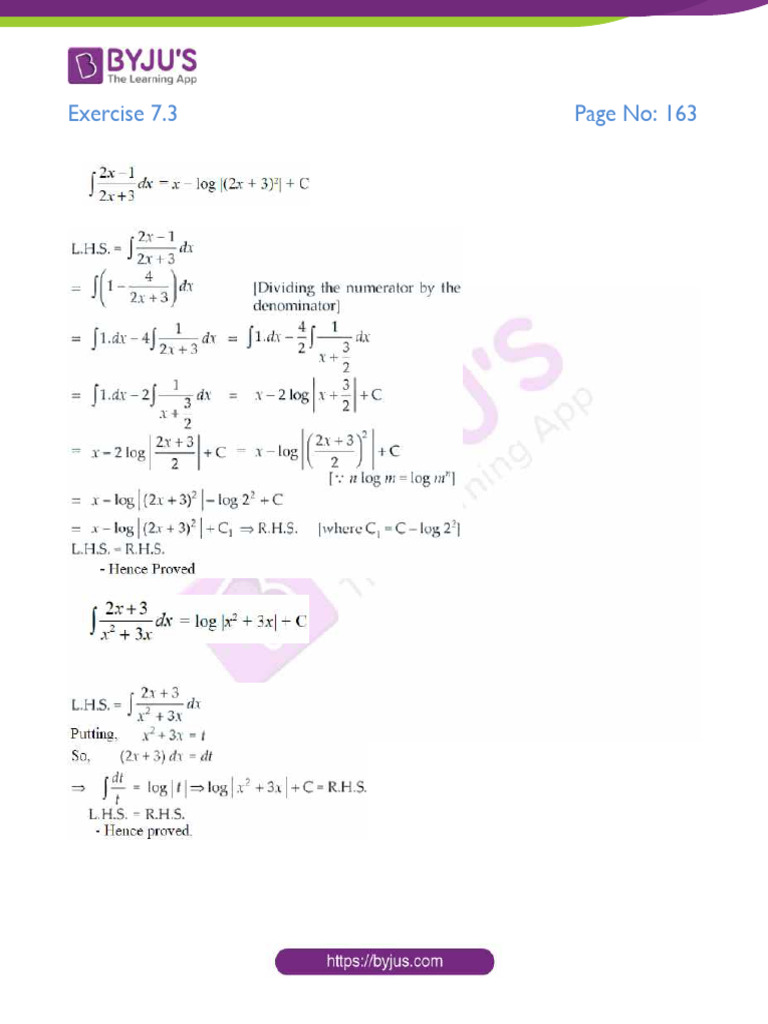 Class 12 Maths Chapter 7 Solutions | PDF | Mathematics | Calculus