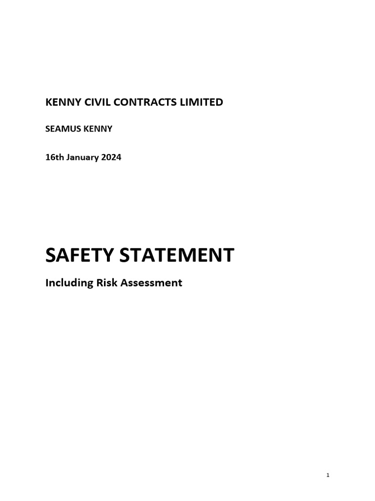 Safety Statement and Risk Assessment Ireland | PDF | Occupational ...