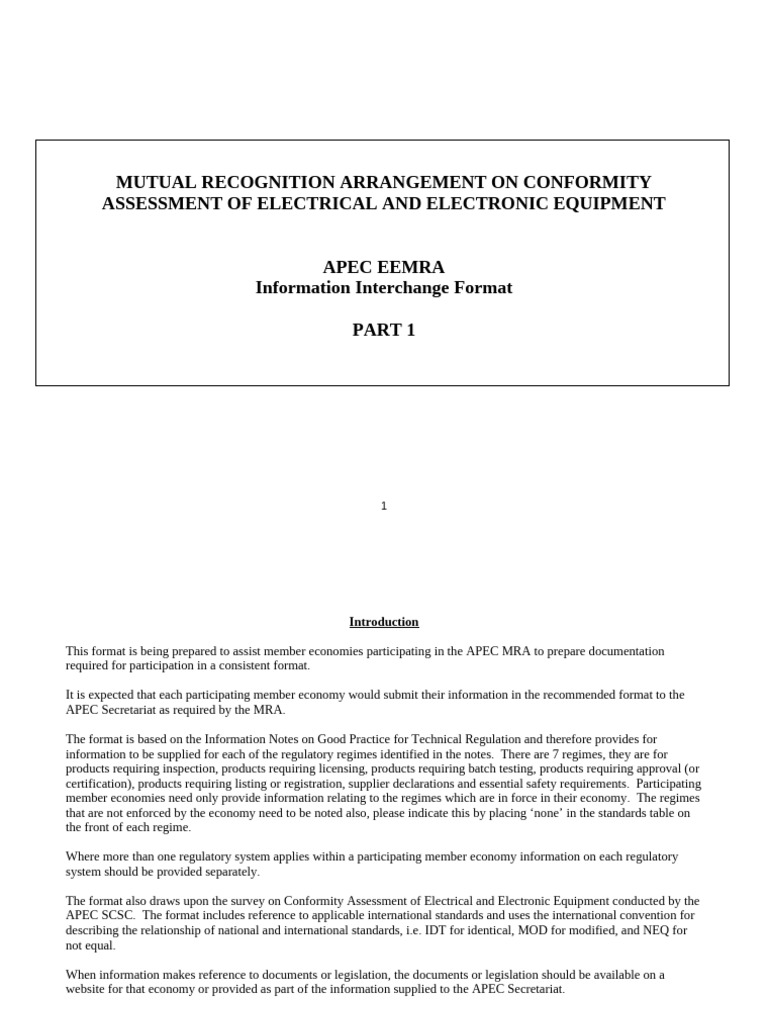 APEC EEMRA Compliance Format Guide | PDF | Kitchen Stove | Electrical ...