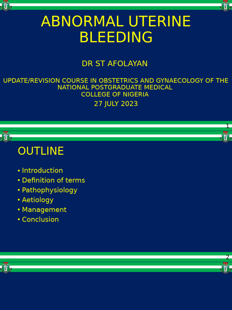 Abnormal Uterine Bleeding Overview | PDF | Menstrual Cycle | Menstruation
