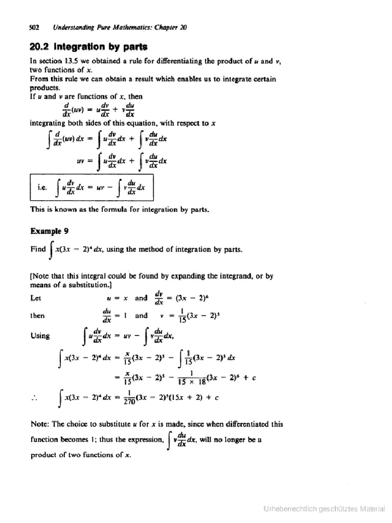 Integration by Parts & Differential Equations | PDF