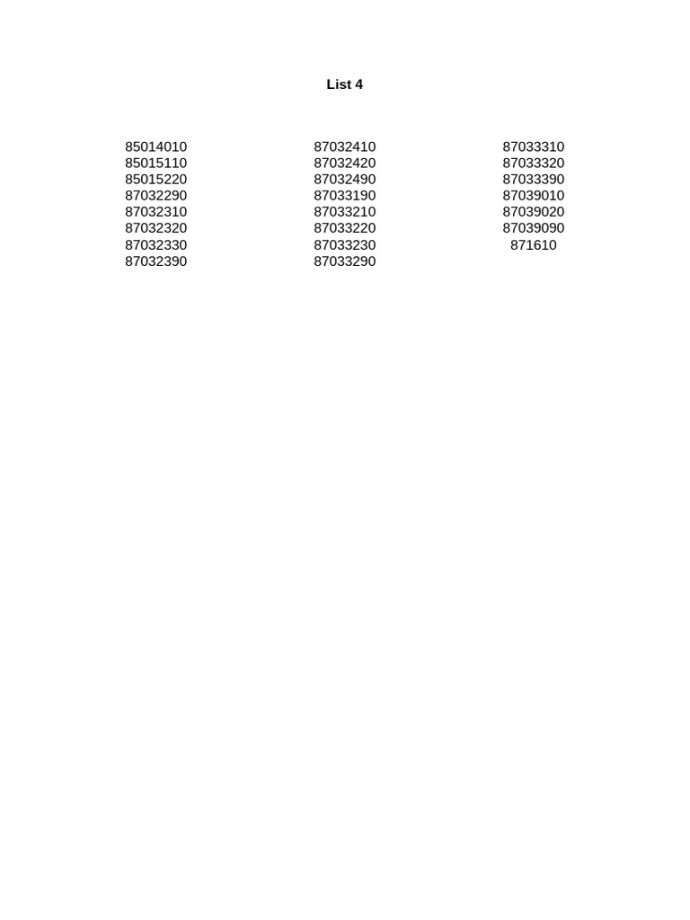 List 4 | PDF