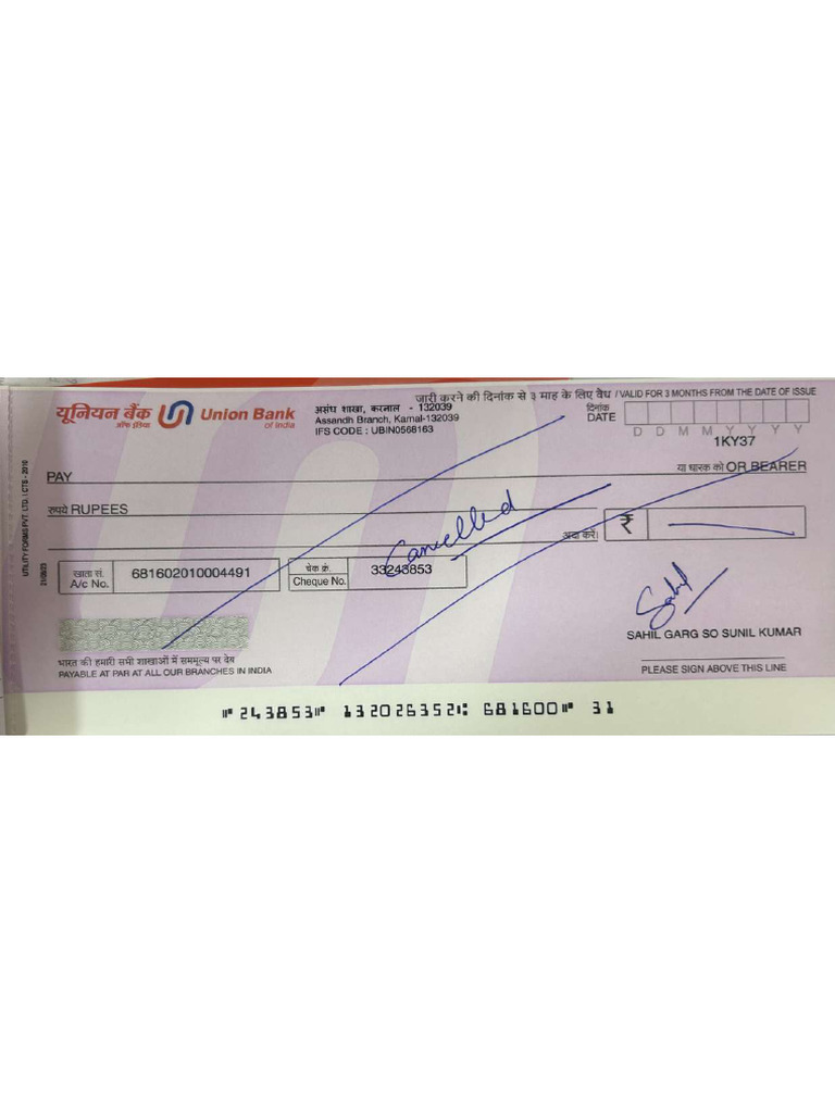 Cheque | PDF