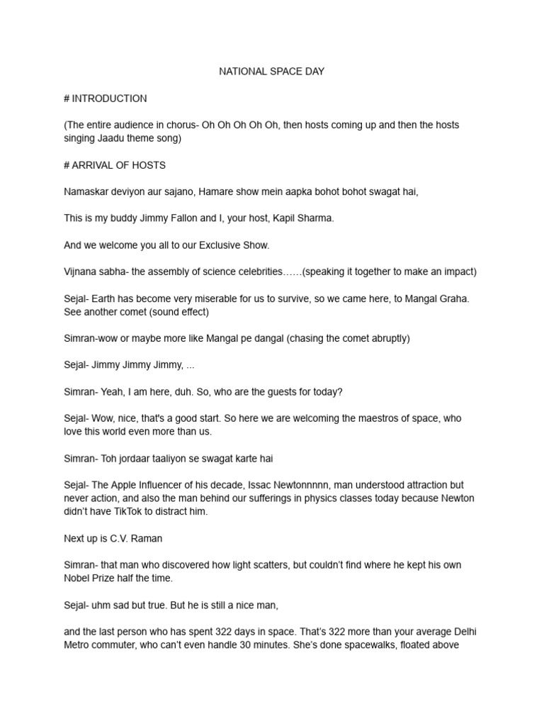 National Space Day Draft - 01 | PDF | Isaac Newton | Quantum Mechanics