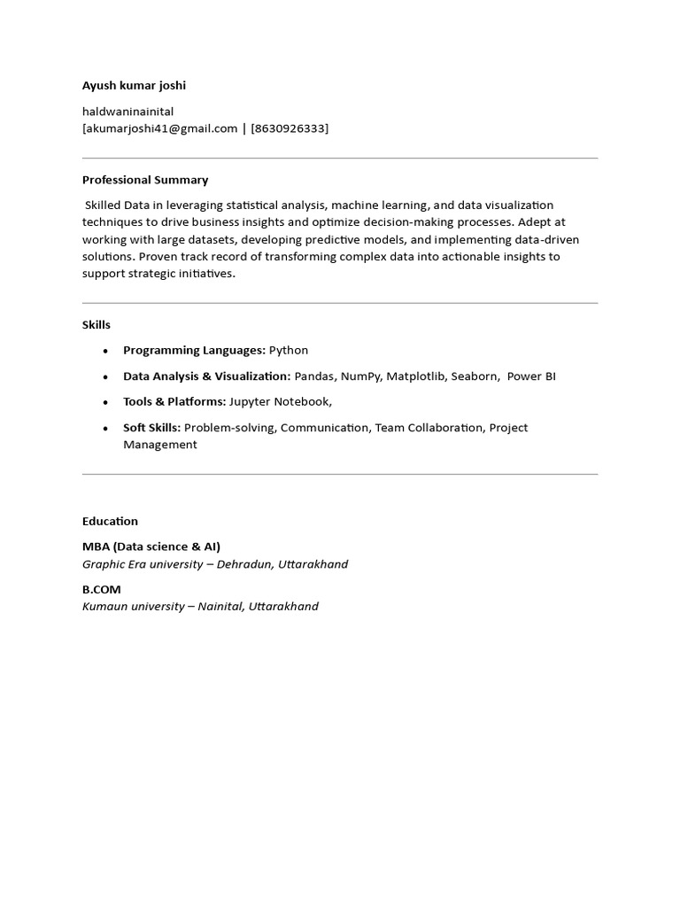 Resume Data Science | PDF