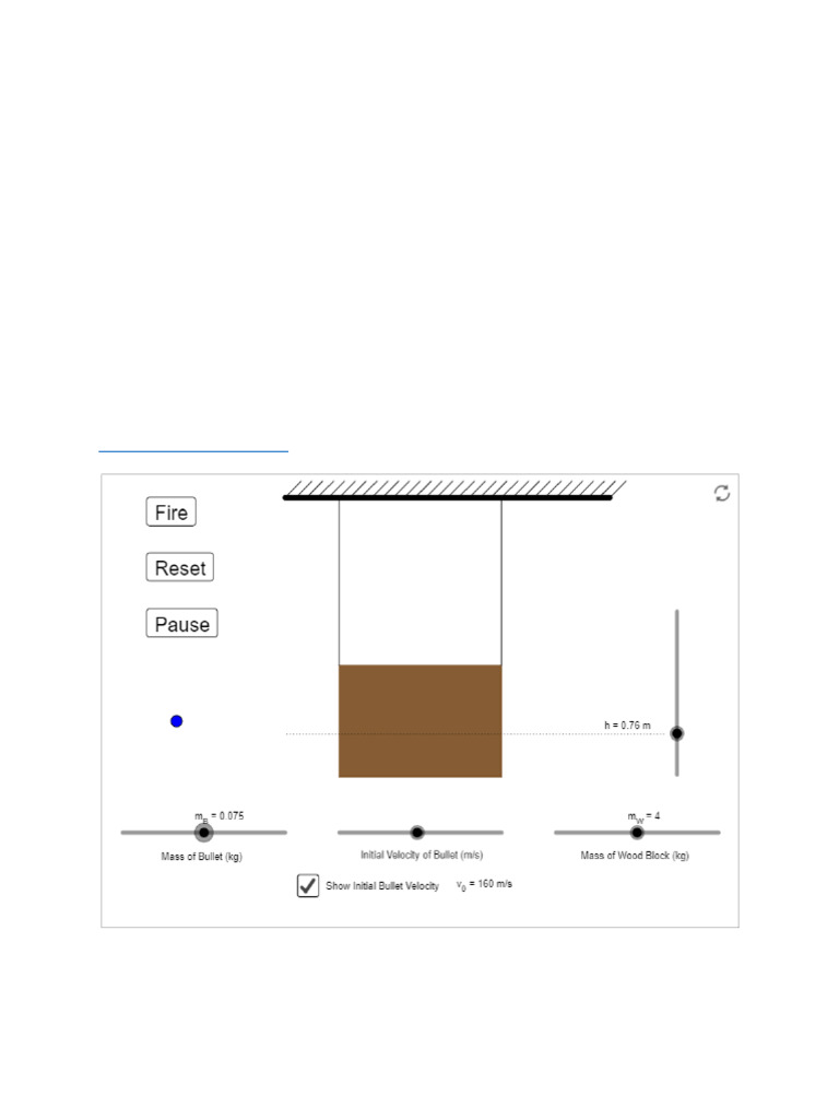 Ballistic Pendulum Experiment Analysis | PDF | Force | Momentum