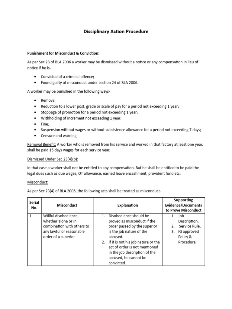 Disciplinary Action Sample | PDF