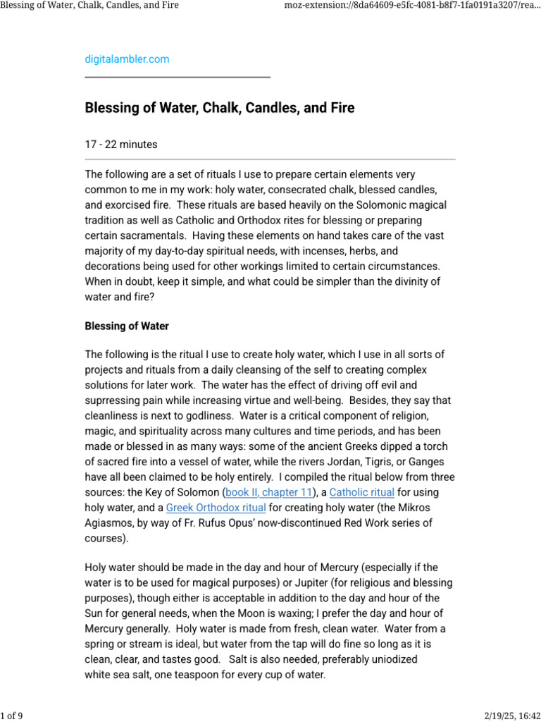 Rituals for Blessing Water and Candles | PDF | Religious Belief And ...