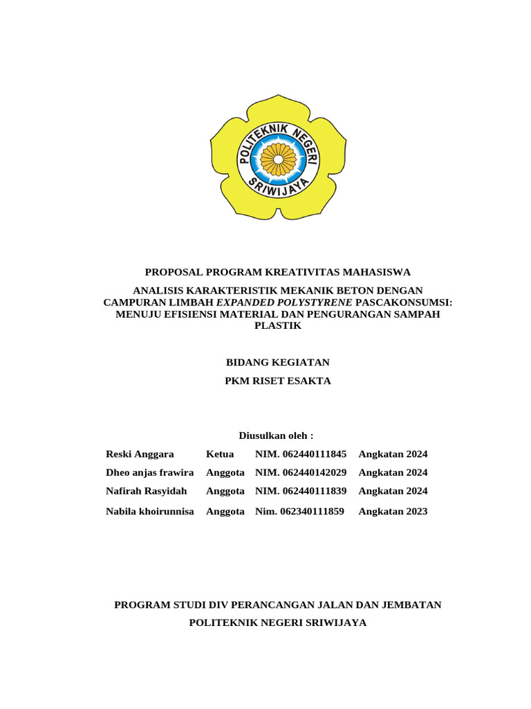 Proposal PKM Riset Esakta-1 | PDF