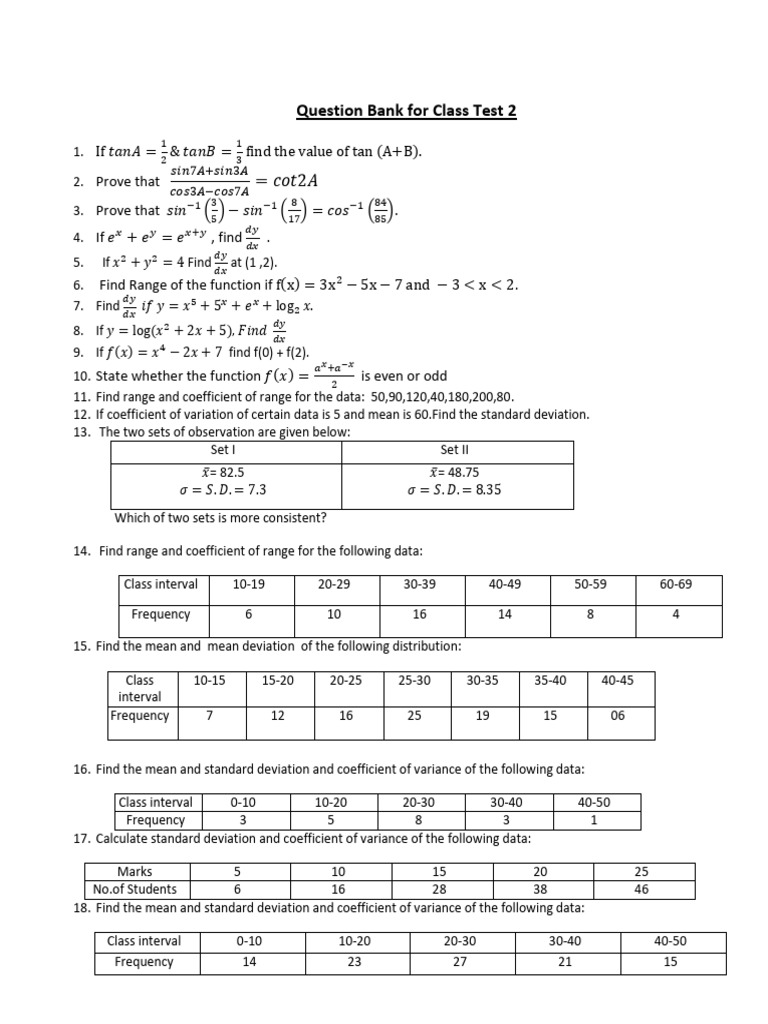 M1 K Scheme Question Bank For CT-2 - 241123 - 151014 | PDF
