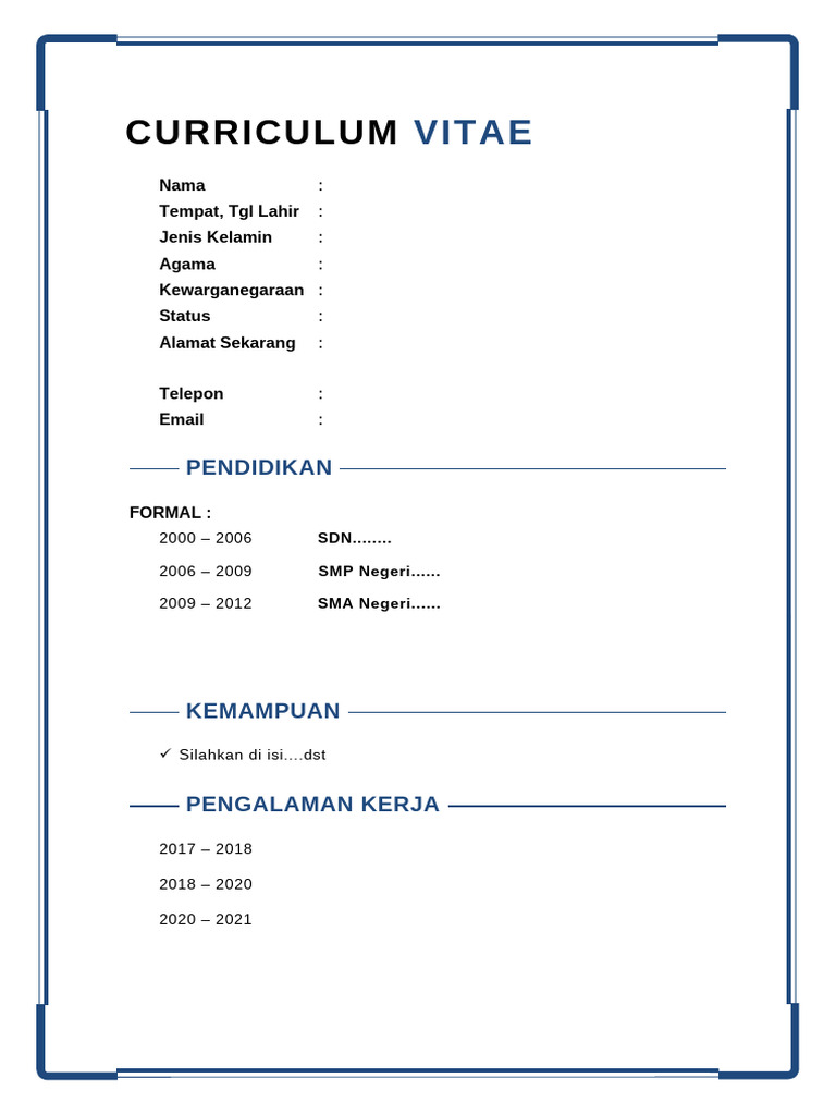 CV Baru untuk Pencarian Kerja | PDF