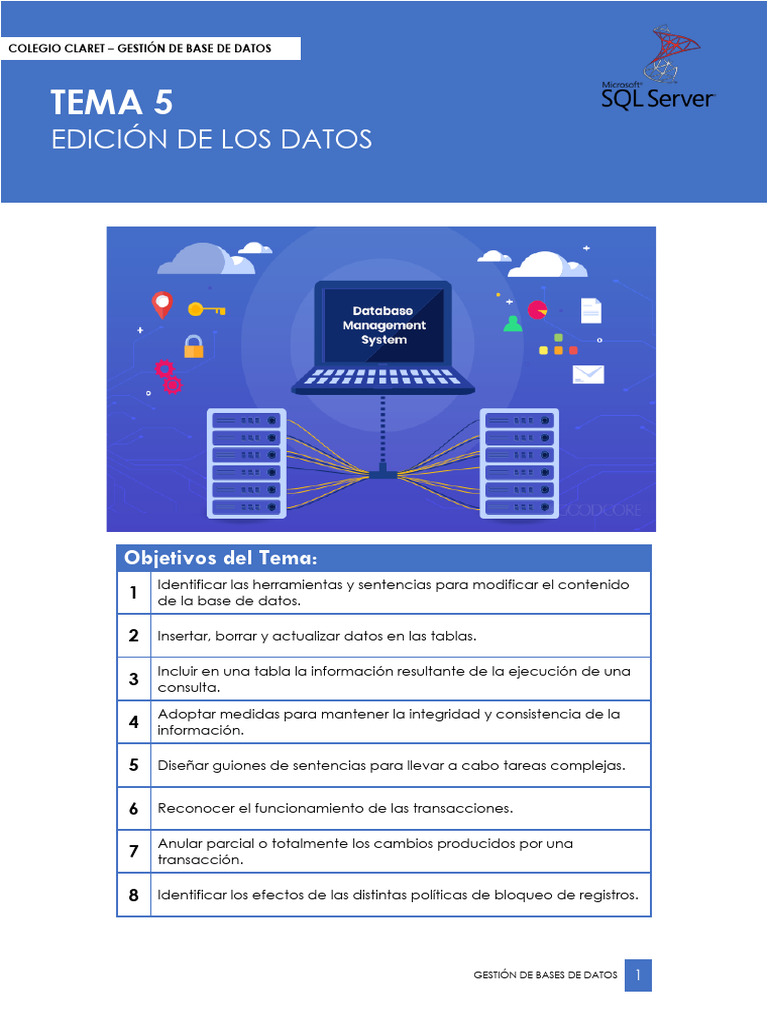 Tema 5 - Edición de Los Datos | PDF | SQL | Bases de datos