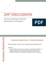 Zap Discussion: Accessory Apartments Revisited Administration & Procedures