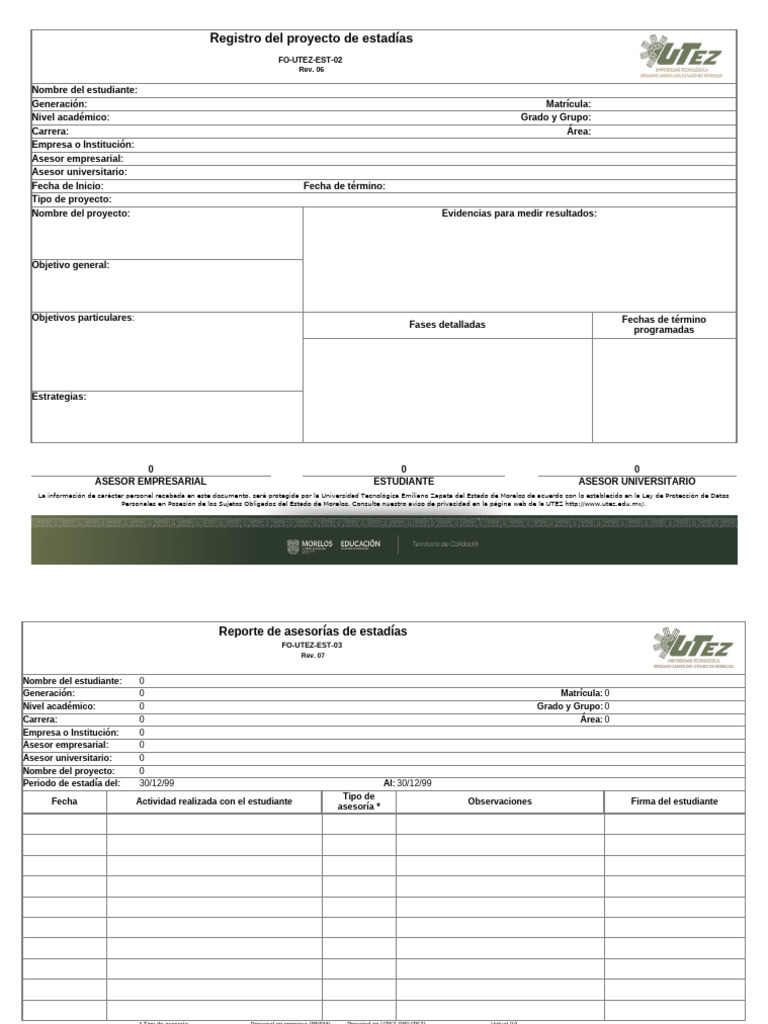 Reporte de Estadías UTEZ | PDF | Privacidad | ciberespacio
