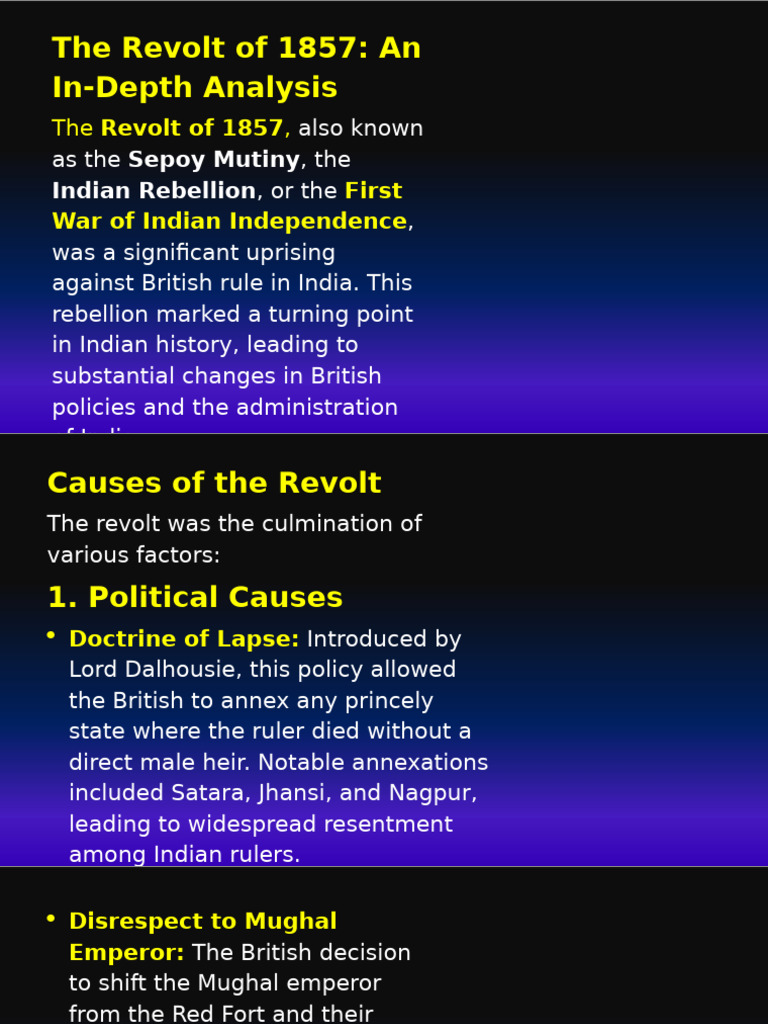 1857 Indian Rebellion: Causes & Leaders | PDF | Indian Rebellion Of ...