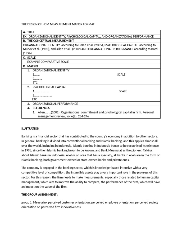 HCM Measurement Matrix Design Guide | PDF | Islamic Banking And Finance ...
