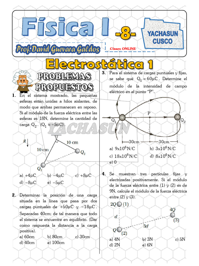 Ejercicios de Cargas Eléctricas y Campos | PDF | Electrostática | Fuerza