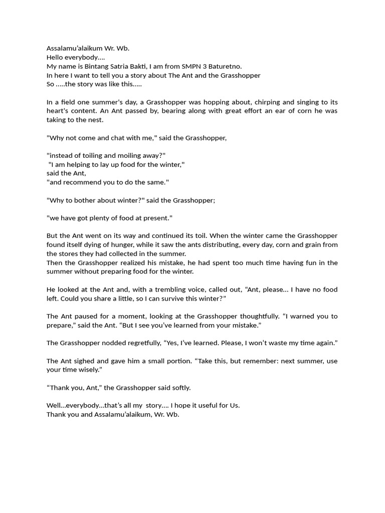 Lessons from the Ant and the Grasshopper | PDF